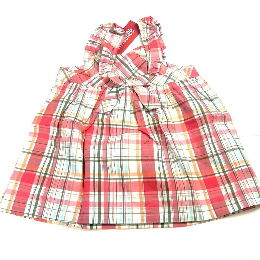 NWT Gymboree Girl Rolled-Up Cropped Capri, Plaid Swing Tank & Plaid Hat Size 2T